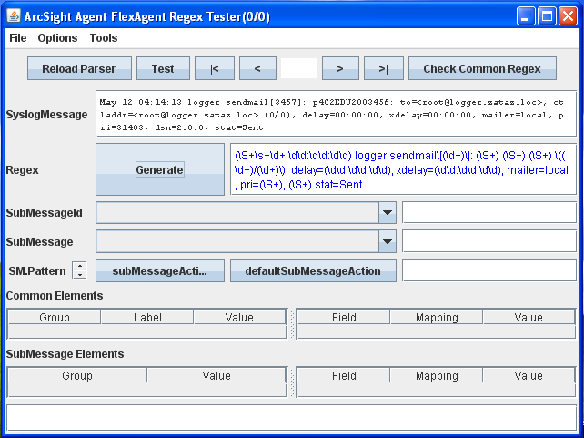 ArcSight regex tester example